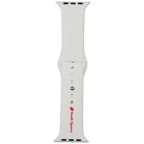 Audi Sport Red Logo Silicone Watch óraszíj Apple Watch 44/ 45/ 46/ 49 mm, fehér