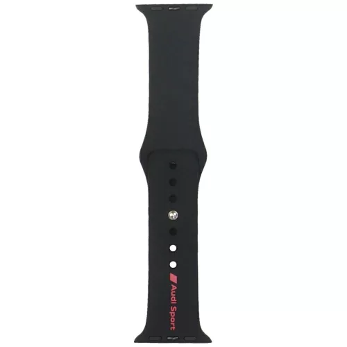 Audi Sport Red Logo Silicone Watch óraszíj Apple Watch 40/ 41/ 42 mm, fekete
