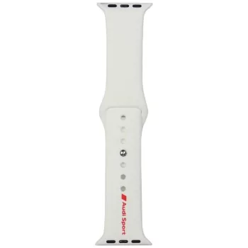   Audi Sport Red Logo Silicone Watch óraszíj Apple Watch 40/ 41/ 42 mm, fehér