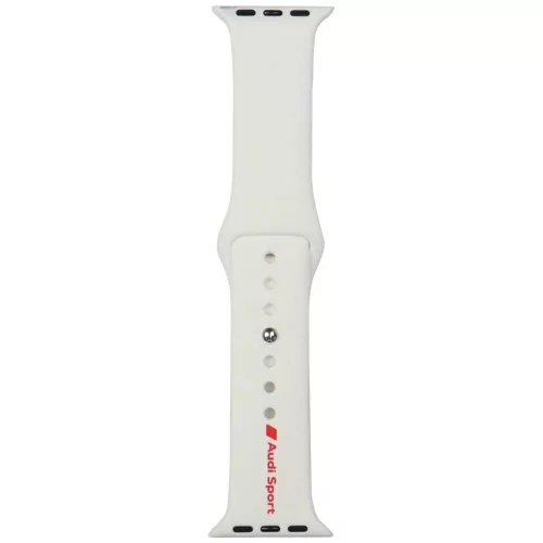 Audi Sport Red Logo Silicone Watch óraszíj Apple Watch 40/ 41/ 42 mm, fehér