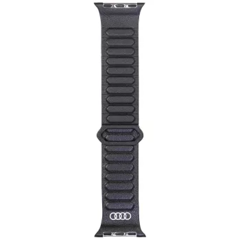   Audi Logo Genuine Leather Magnetic Ring óraszíj Apple Watch 40/ 41/ 42 mm, fekete