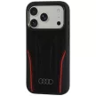 Audi R8 Genuine Leather MagSafe iPhone 18 Pro / 17 Pro (AU-TPUPCMIP18P-R8/D3-RD) tok, fekete-piros