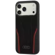 Audi R8 Genuine Leather MagSafe iPhone 18 Pro Max / 17 Pro Max (AU-TPUPCMIP18PM-R8/D3-RD) tok, fekete-piros