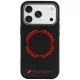 Audi Rsq Carbon Fiber Sport Red Circle MagSafe iPhone 18 Pro / 17 Pro (AUS-TPUPCMIP18P-RSQ/D5-BK) tok, fekete