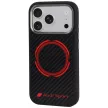 Audi Rsq Carbon Fiber Sport Red Circle MagSafe iPhone 18 Pro / 17 Pro (AUS-TPUPCMIP18P-RSQ/D5-BK) tok, fekete
