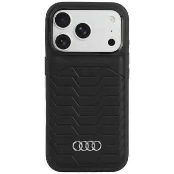   Audi GT Synthetic Leather MagSafe iPhone 18 Pro / 17 Pro (AU-TPUPCMIP18P-GT/D3-BK) tok, fekete