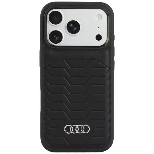 Audi GT Synthetic Leather MagSafe iPhone 18 Pro / 17 Pro (AU-TPUPCMIP18P-GT/D3-BK) tok, fekete