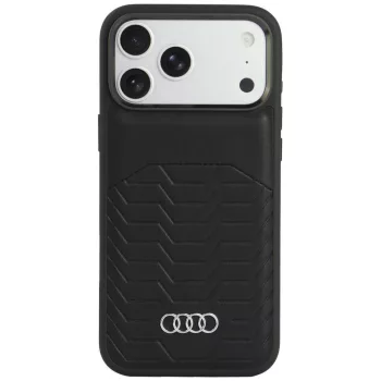   Audi GT Synthetic Leather MagSafe iPhone 18 Pro Max / 17 Pro Max (AU-TPUPCMIP18PM-GT/D3-BK) tok, fekete
