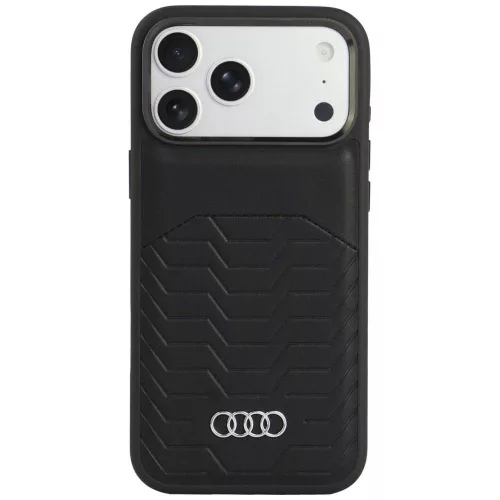Audi GT Synthetic Leather MagSafe iPhone 18 Pro Max / 17 Pro Max (AU-TPUPCMIP18PM-GT/D3-BK) tok, fekete
