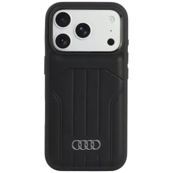   Audi Synthetic Leather MagSafe iPhone 18 Pro / 17 Pro (AU-TPUPCMIP18P-Q5/D1-BK) tok, fekete