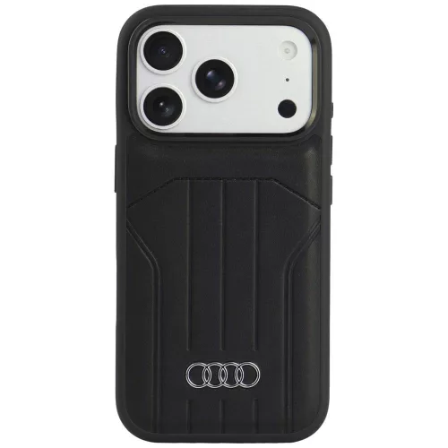 Audi Synthetic Leather MagSafe iPhone 18 Pro / 17 Pro (AU-TPUPCMIP18P-Q5/D1-BK) tok, fekete
