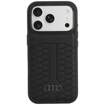   Audi Leather MagSafe iPhone 18 Pro / 17 Pro (AU-TPUPCMIP18P-A3/D2-BK) tok, fekete