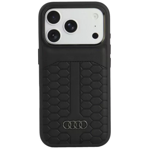 Audi Leather MagSafe iPhone 18 Pro / 17 Pro (AU-TPUPCMIP18P-A3/D2-BK) tok, fekete