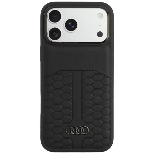 Audi Leather MagSafe iPhone 18 Pro Max / 17 Pro Max (AU-TPUPCMIP18PM-A3/D2-BK) tok, fekete