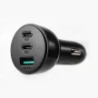 Joyroom autós töltő 70W, 3 ports: USB, 2 x USB C, fekete (JR-CL26)
