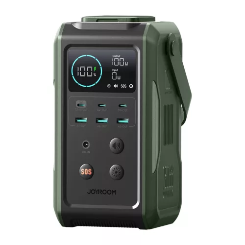Powerbank Joyroom JR-PBF10 75000mAh 100W 3x USB-C 3x USB-A led lámpával, zöld