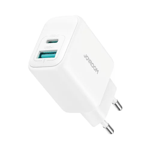 Joyroom JR-TCF21 hálózati töltő USB-C / USB-A 20W PD / QC 3.0, fehér