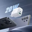 Joyroom JR-TCF21 hálózati töltő USB-C / USB-A 20W PD / QC 3.0, fehér