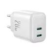 Joyroom JR-TCF12 hálózati töltő 2x USB-C 20W PD / QC 3.0, fehér