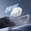 Joyroom JR-TCF12 hálózati töltő 2x USB-C 20W PD / QC 3.0, fehér