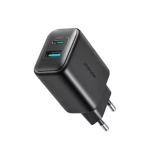 Joyroom JR-TCF13 hálózati töltő USB-C / USB-A 25W SFC / PPS / PD, fekete