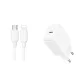 Joyroom JR-TCF20 USB-C PD 20W hálózati töltő, fehér + USB-C / Lightning kábel 1m
