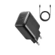 Joyroom JR-TCF23 hálózati töltő USB-C 25W SFC / PPS / PD, fekete + USB-C / USB-C kábel 1m