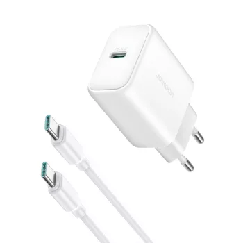   Joyroom JR-TCF24 USB-C PD 30W QC SFC hálózati töltő, fehér + 1m USB-C kábel