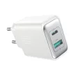 Joyroom JR-TCF15 hálózati töltő USB-C / USB-A 30W, fehér