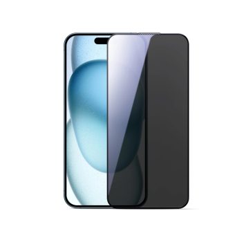   Joyroom JR-MLG0282 2.5D Dustproof Privacy Tempered Glass, fekete keret iPhone 15 Plus/16 Plus betekintésvédő üvegfólia