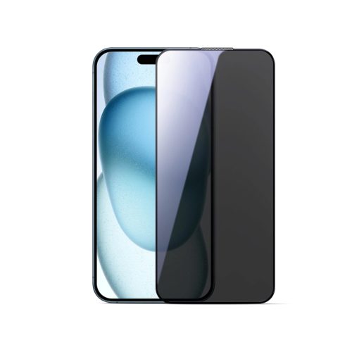 Joyroom JR-MLG0282 2.5D Dustproof Privacy Tempered Glass, fekete keret iPhone 15 Plus/16 Plus betekintésvédő üvegfólia