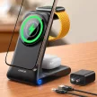 Joyroom JR-W15 vezeték nélküli töltő 3 in 1 Charging Station with MagSafe, fekete