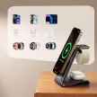 Joyroom JR-W15 vezeték nélküli töltő 3 in 1 Charging Station with MagSafe, fekete