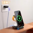 Joyroom JR-W15 vezeték nélküli töltő 3 in 1 Charging Station with MagSafe, fekete