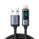 Joyroom Prism sorozat A16 Lightning/USB-A kábel 2.4A 1.2m LED kijelzővel, fekete