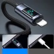 Joyroom Prism sorozat A16 Lightning/USB-A kábel 2.4A 1.2m LED kijelzővel, fekete