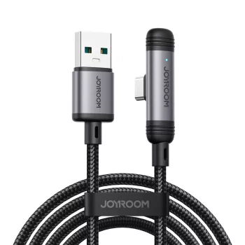   Joyroom S-A56 EnjoyX Series 90° USB-A - USB-C, 3A, kábel, fekete