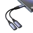 Joyroom SY-C03 USB-C - 2x USB-C 2Az 1-ben DAC, adapter, fekete