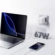 Joyroom JR-TCL06 67W GaN hálózati töltő with Built-in kihúzható USB-C kábel, fehér