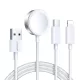 Joyroom S-IW008 3-in-1 kábel magnetic hálózati töltő USB-A - Lightning/USB-C 1.2m, fehér