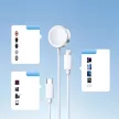 Joyroom S-IW008 3-in-1 kábel magnetic hálózati töltő USB-A - Lightning/USB-C 1.2m, fehér