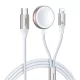 Joyroom 2 in 1 Lightning cable and vezeték nélküli töltő Apple Watch 1.5m, fehér (S-IW012)