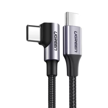   Ugreen US255 50125 USB-C (egyenes)/USB-C (szögletes) PD QC kábel 60W 3A 2m, szürke