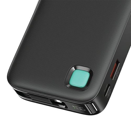 USAMS Powerbank visszahúzható Lightning kábellel 10000 mAh PD 20W gyorstöltés XY sorozat, fekete