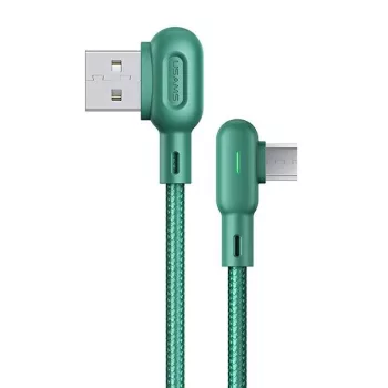   USAMS U57 SJ458USB02microUSB 2A, 1,2m, szögletes, kábel, zöld