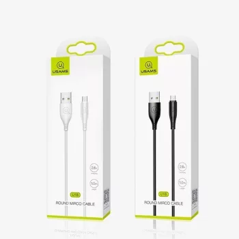 USAMS U18 MicroUSB 2A Fast Charge, 1m, kábel, fehér
