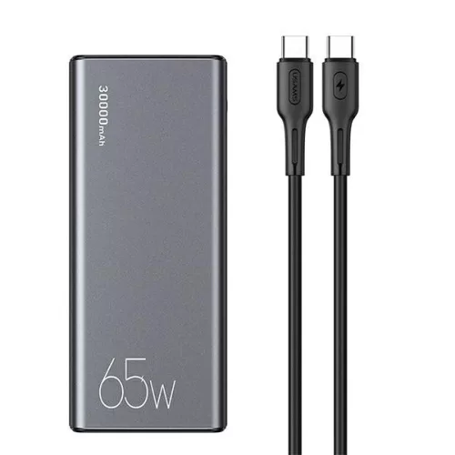 USAMS Powerbank PB59 30000mAh 65W 2xQC3.0+PD gyorstöltés, fekete
