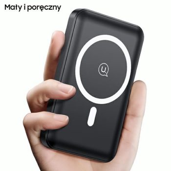   USAMS Powerbank PB64 10000mAh 20W QC3.0+PD mágneses vezeték nélküli gyorstöltés, fekete