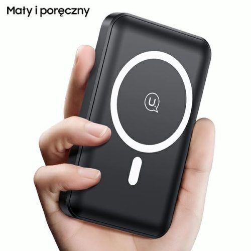 USAMS Powerbank PB64 10000mAh 20W QC3.0+PD mágneses vezeték nélküli gyorstöltés, fekete