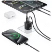 USAMS hálózati töltő JC Series CC261 20W GaN Mini hálózati gyorstöltő 2xUSB-C, fehér